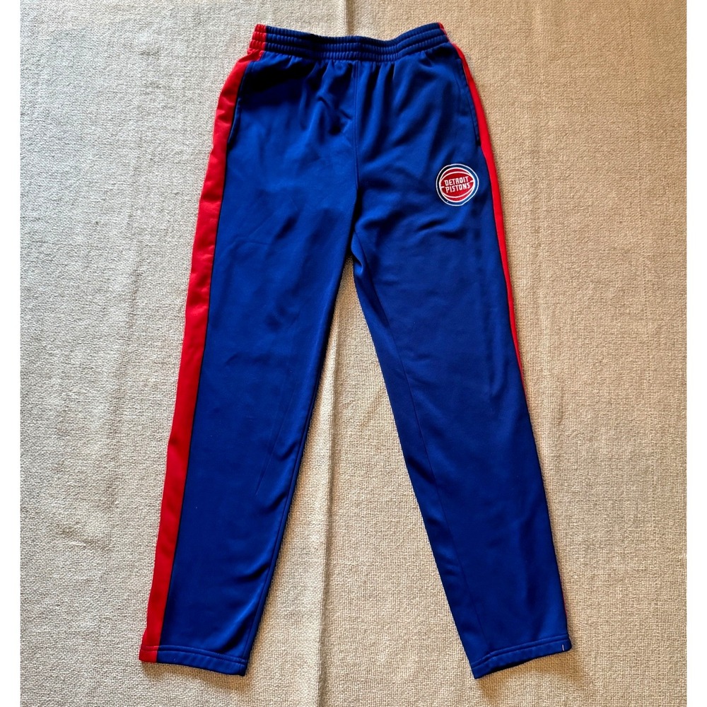 Youth Detroit Pistons NBA Athletic Track Pants‎ Sz L 14-16 Blue Red